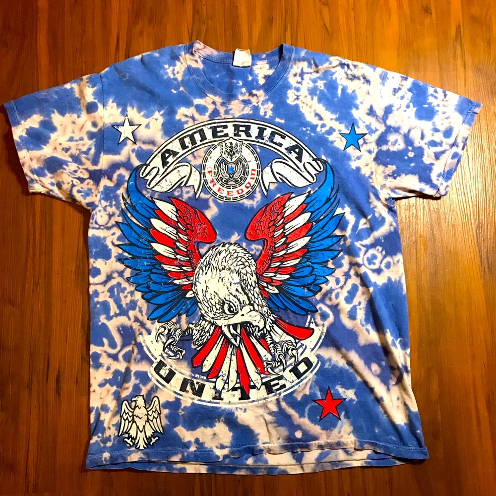 90’s Post Modern Art Tye Dye America United Eagle